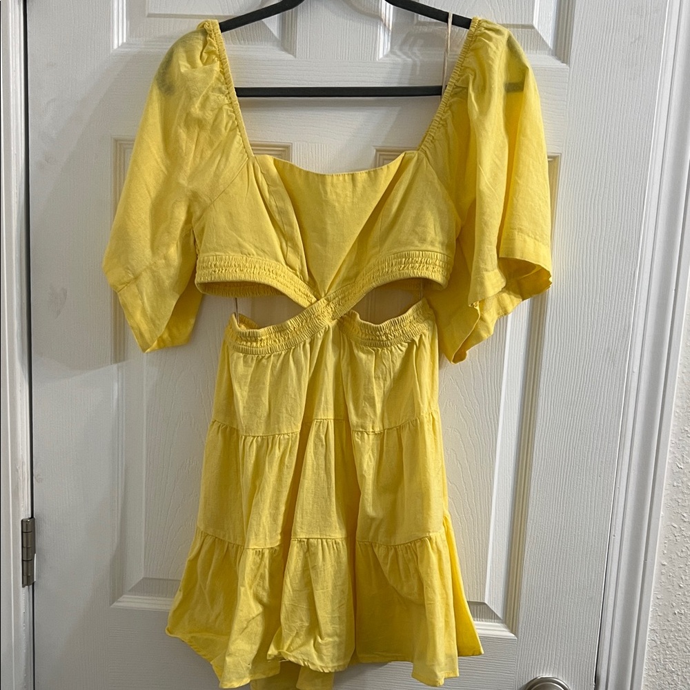 Free People Sunny Yellow Mini Dress